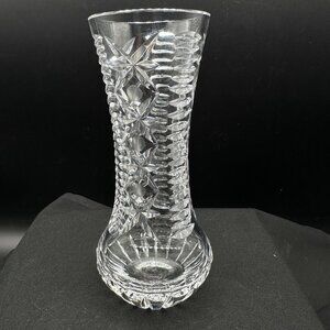 Vtg Lead Crystal Vase Bleikristall Made in Germany Hand Cut Star Heavy 7"